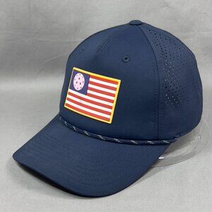 USA Pickleball Strapback Hat Cap Imperial Blue Golfing Rope Outdoor Patch Mens